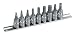 3/8 Driver Hex Bit with Rail, SAE - 10 Pieces