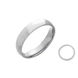Plain 14 Karat White Gold 6mm Comfort Fit Wedding Ring