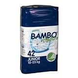Bambo® Nature Chlorine-Free Eco-Friendly Baby Diapers (Size 5 Junior - Fits 33 to 55 lbs) - 42/Bg 126/Cs