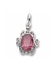 Rembrandt Charms, June Birthstone Charm, Synthetic Alexandrite in Solid Sterling Silver or Gold