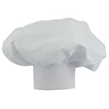 CHEFSKIN BIG & TALL MUSHROOM WHITE PUFFY CHEF HAT, ADJUSTABLE VELCRO, BIGGEST HAT AVAILABLE