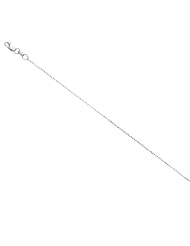 14k Solid White Gold Diamond Cut Cable Link Chain Necklace 0.8mm 16"