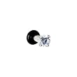 10 Gauge Stainless Steel Clear Cubic Zirconia Plug