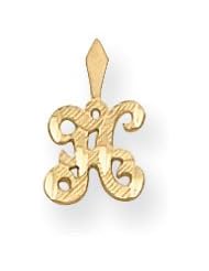 14k Yellow Gold Solid D/C Tiny H Initial Charm. Gold Wt- 0.31g.