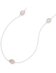 24 Inch Pink Chalcedony Necklace