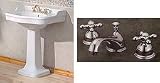 Cheviot Antique Pedestal Sink WITH Matching Elizabethan Classics Widespread Faucet