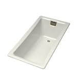 Kohler Tea For Two 5 Foot Cast Iron Drop In Soaking Tub with Reversible Drain K-850: 60L x 32W x 18-1/4H