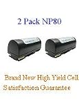 TwinPeaks 2 Pack Fuji / Fujifilm NP80 Brand New Equivalent 1400mAh LithiumIon Camera/Camcorder Battery, Long Lasting cell. It meets or exceeds OEM specifications!
