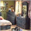 South Shore Summer Breeze Antique Blue Double Dresser with Mirror Set