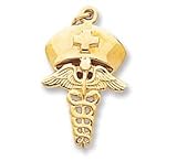 14k Nurse Symbol Charm