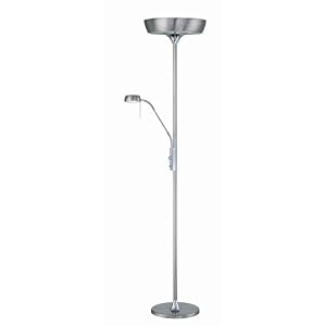 Energy Saving Torchiere Floor Reading Lamp in Chrome Finish