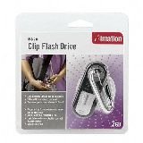 2GB USB 2.0 Clip Flash Drive with Carabineer &amp; Rubberized Shell