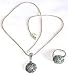 Womens Jewelry - Ring and Pendant Sets Sterling Silver 31 Grams (gprs002)