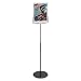 Durable Sherpa Telescopic Infobase Floor Sign Stand, Acrylic/metal, 40" To 60"h