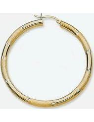 14k Diamond Cut Tube Hoop Earrings