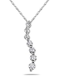 1 1/2 Carat Diamond Journey Pendant in 14K White Gold