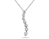 1/4CTW Diamond Journey Pendant in 14K White Gold