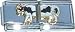 Black and White Cow Italian Charm Bracelet Link title=