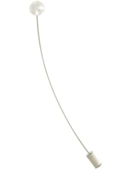 Les Poulettes Jewels - Sterling Silver Brooch and White Round Freshwater Pearl 10 mm