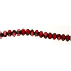 7mm X 4mm Vibrant Red Gemstone Beads, 7 Inch Strand