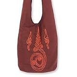 Cotton shoulder bag, 'Thai Talisman'