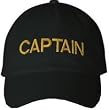 CAPTAIN - Black Baseball Cap / Hat One Size Fits Most