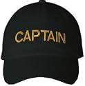 CAPTAIN - Black Baseball Cap / Hat One Size Fits Most