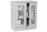 Clear View Storage Cabinet Assembled 36 X 12 X 42 Light Gray
