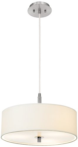 White & Brushed Nickel Contemporary Pendant Light
