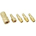 5-Piece Quick-Connect Air Coupler Set - Solid Brass