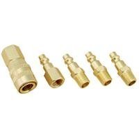 5-Piece Quick-Connect Air Coupler Set - Solid Brass by C.M.T Industrial