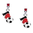 I love Soccer - Red Heart Red Swarovski Post Charm Earrings [Jewelry]