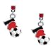 I love Soccer - Red Heart Red Swarovski Post Charm Earrings [Jewelry]