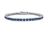 Diffuse Sapphire Tennis Bracelet : .925 Sterling Silver - 2.00 CT TGW