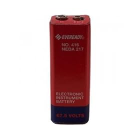 Click here to buy Eveready 416 Carbon Zinc 67.5V Battery NEDA 217 A416 ER-416.