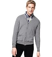 XXXL Blue Harbour Pure Cotton V-Neck Cardigan