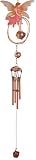 30 Inch Pink Fairy Standing on Gem Fantasy Copper Wind Chime