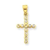 14k CZ Cross Pendant