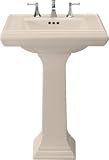 Kohler 27 Centerset Fireclay Bathroom Sink with Overflow and 3 Pre Drilled Faucet Holes from the Memoirs Collection Innocent Blush - K-2258-4-55