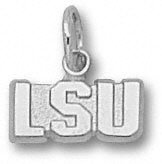 LSU Tigers Solid Sterling Silver Classic ''LSU'' 3/16'' Pendant