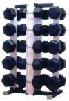 Rubber Dumbbell 10 Pair 550 Lb W/ Rack & Mat