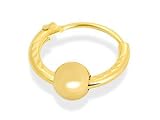 Image of 9ct Gold Single Diamond Cut Ball and Hoop Earring