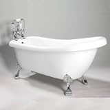 Hudson Reed Freistehende Badewanne Klassik oval – Acryl Wanne klassisch Greiffüße