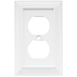 Brainerd 64538 Single White Wood Duplex Plate