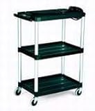 MediaMaster Audio-Visual Cart, Open Cart with 3 Shelves, 4 diameter Casters - Black