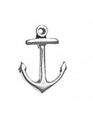 Sterling Silver 18" .8mm Wide Box Chain Necklace With 3D Ship Or Boat Anchor Pendant