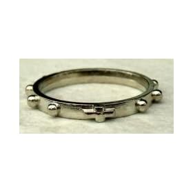 Silver Tone Rosary Ring