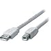 USB 2.0 Kabel A/Stecker - B/Stecker, 5 m, doppelt geschirmt, Silber/transparent