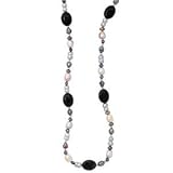 Black Onyx & Freshwater Pearl Necklace- 36 IN