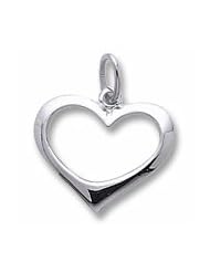 Rembrandt Charms, Open Heart Charm in Solid Sterling Silver or Gold